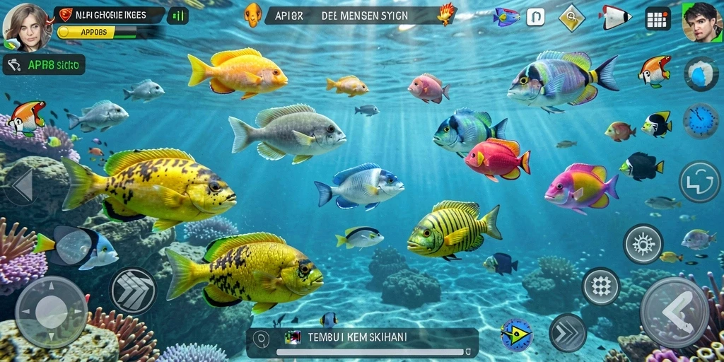 Tampilan grafis yang memukau dari gameplay Tembak Ikan.