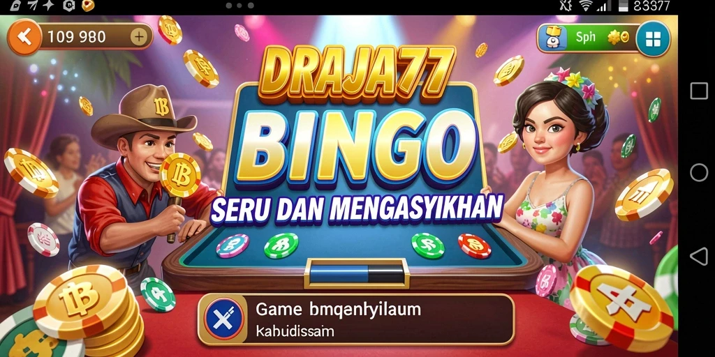Screenshot DRAJA777 menampilkan permainan Bingo yang seru dan dinamis.