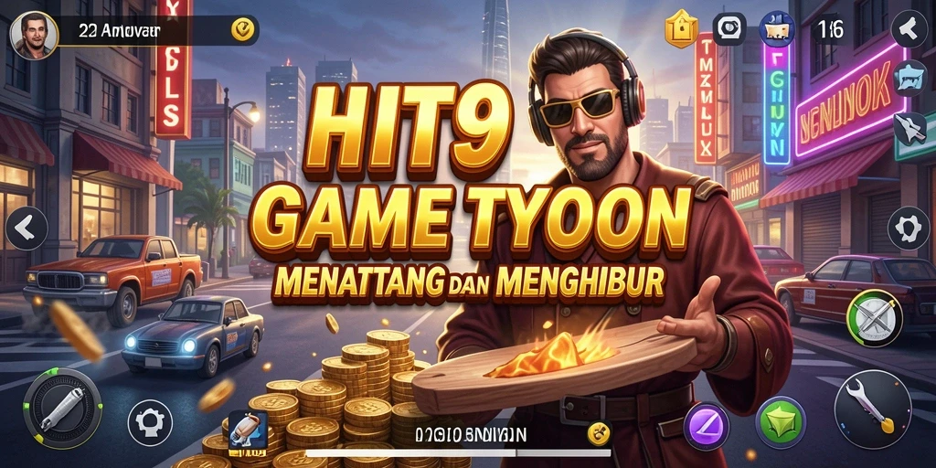 Screenshot gameplay HIT9 menampilkan berbagai aspek pengelolaan bisnis yang menyenangkan.