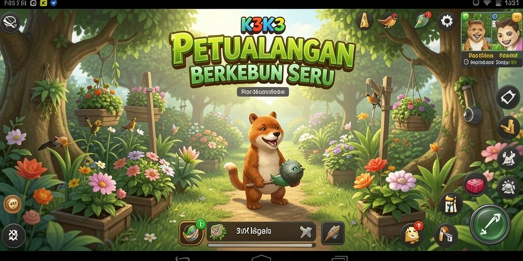 Tampilan menarik dari gameplay K3K3 saat berkebun.