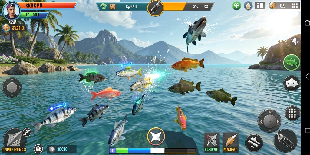 Gameplay seru Tembak Ikan yang penuh warna di KKRP.