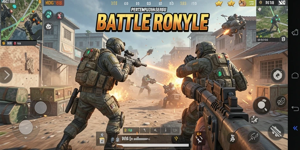 Screenshot dari MDG188 yang menunjukkan intensitas permainan Battle Royale.