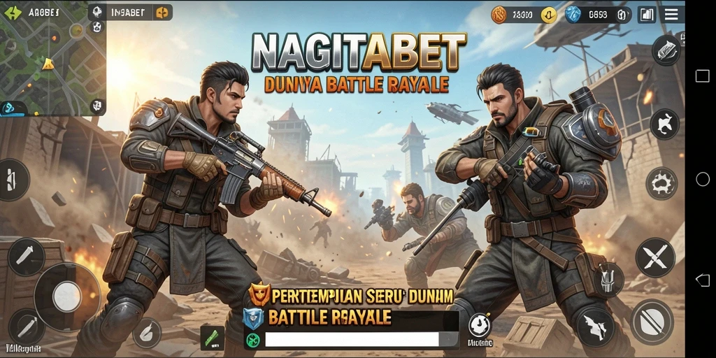 Tampilan gameplay seru di NAGITABET dengan aksi Battle Royale yang intens.