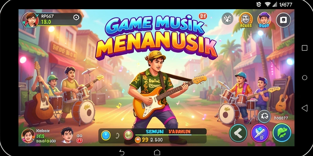 Tampilan gameplay RP6677 dengan interaksi musik yang menarik.