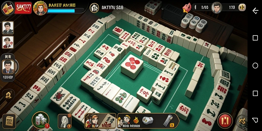 Screenshot SAKTI77 menunjukkan permainan Mahjong yang intens dan menarik.