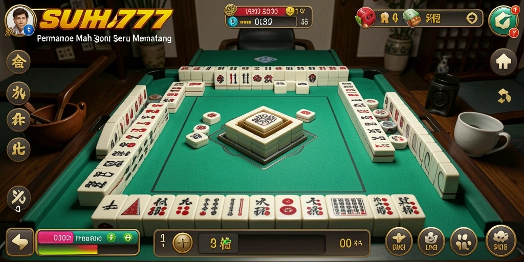 Screenshot gameplay SUHU777 dengan tampilan papan permainan Mahjong yang menarik.