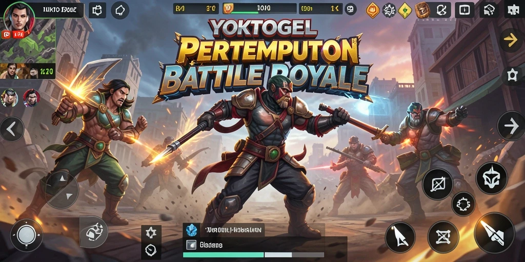 Screenshot gameplay YOKTOGEL, saat pertempuran intens Battle Royale.